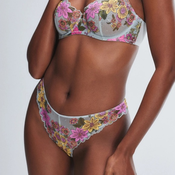 Savage X Fenty Other - NWT,Savage X Fenty,Poppy Lace Panty,Lace Panty,Brown,Grey Floral,XL,192 Set Of 2